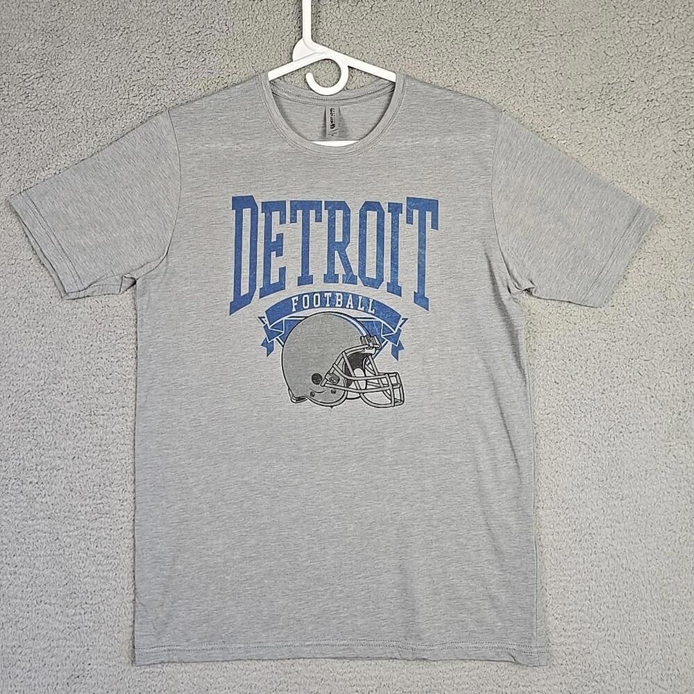 next level apparel t-shirt Detroit Football Size M Gray